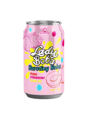 Lady Boba Bursting Boba Peach, Strawberry and Black Tea
